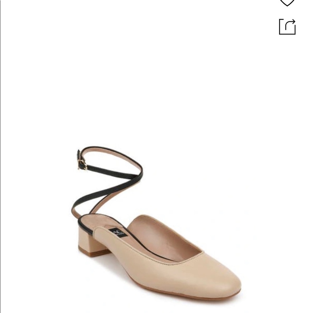 ZAC ZAC POSEN
Voss Ankle Strap Pump In Latte/ Black Nappa Leather NEW size 9